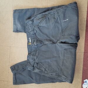 Carhartt Relaxed Straight Rigby Double-Front Dungaree Moss Paint Splattered W33